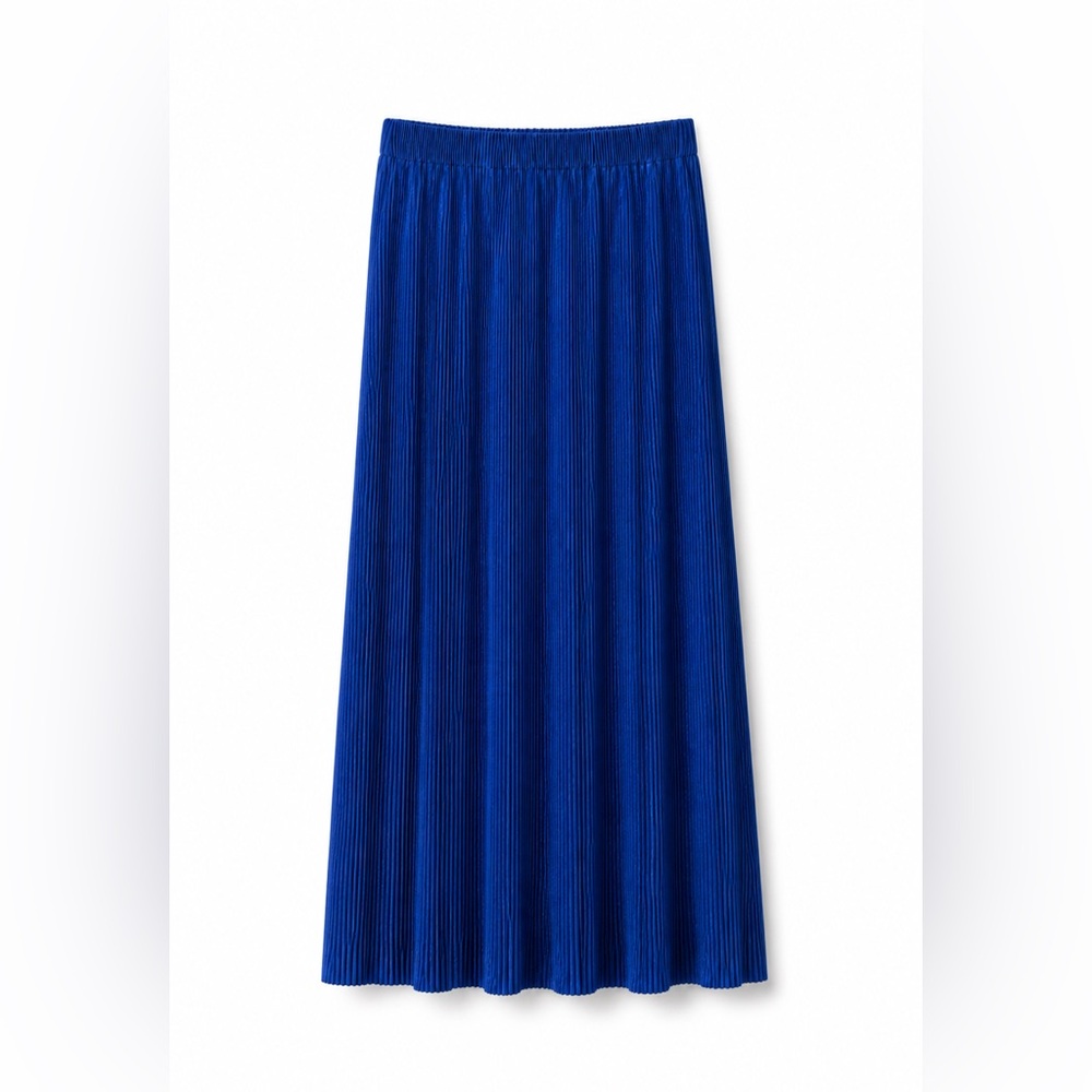 Princess Polly Royal Blue Pleated Accordion Maxi Skirt Elastic Waist Flowy 8